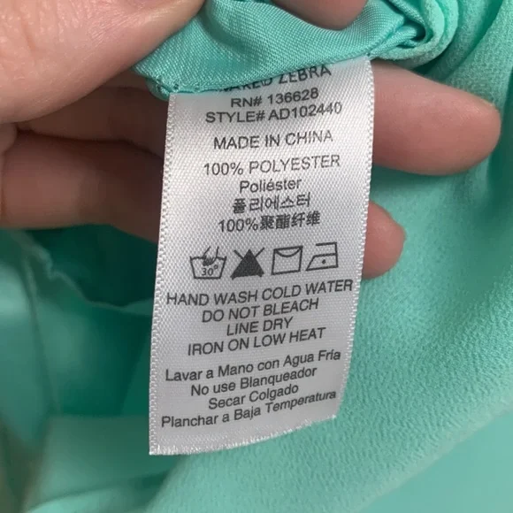 Naked Zebra Teal Spaghetti Strap Dress - Picture 6 of 6